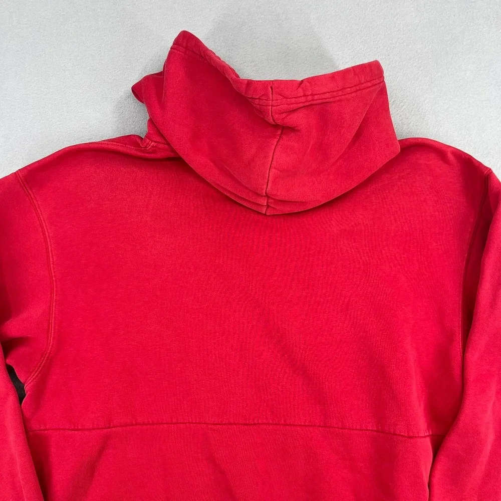 Jordan Air Mens Red Fleece Pullover Jumpman Logo Hoodie Standard Fit Large‎